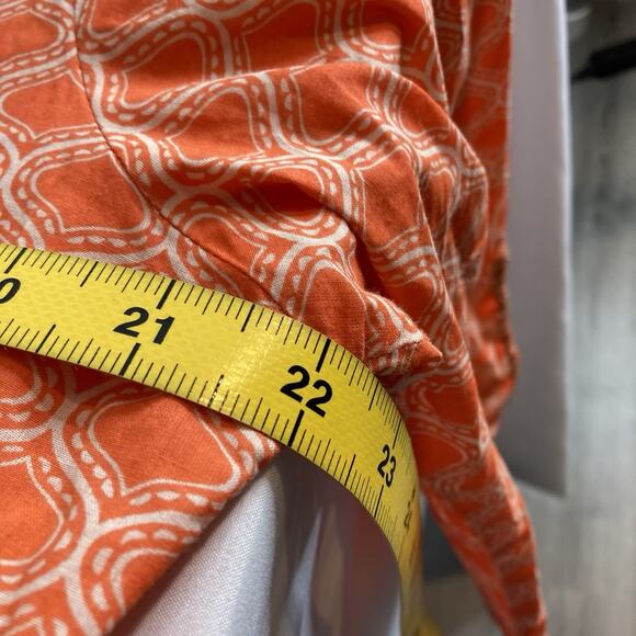 dei Women's Orange Moroccan Tile Beaded Tunic Top Size M‎ Boho Gypsy Art To Wear - Picture 4 of 10